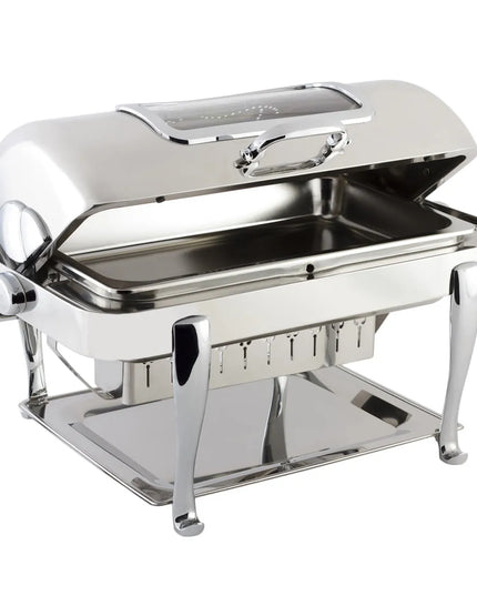 Bon Chef 19041CH Full Size Chafer w/ Roll Top Lid & Chafing Fuel Heat