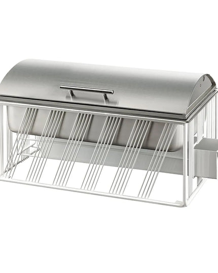 Cal-Mil 4113-15 8 qt Chafer w/ Hinged Lid - 22"W x 13 1/2"D x 12"H, White