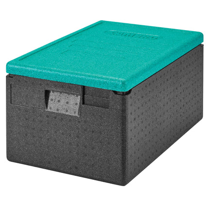 CAMBRO | Cam GoBox® Toploader – 600×400×316 mm – Green lid – 4h temp hold