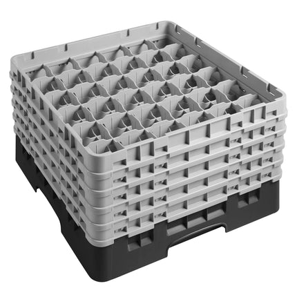 CAMBRO | CAMRACK® Glasswasher Rack – 36 Compartments – 500×500 mm – Black – 1 Extender – 308 mm high