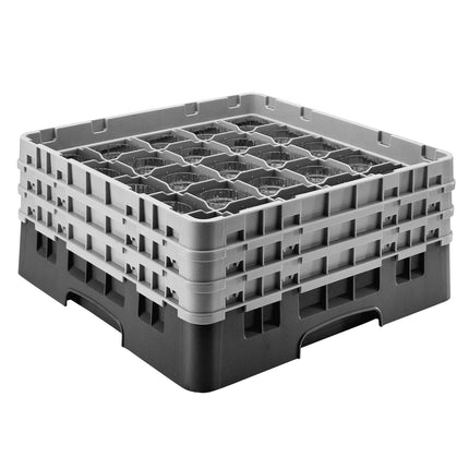 CAMBRO | CAMRACK® Glasswasher Rack – 36 Compartments – 500×500 mm – Black – 1 Extender – 184 mm high