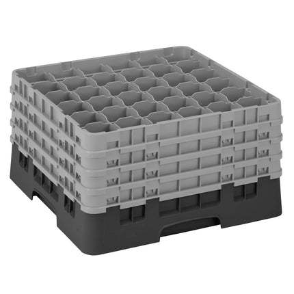 CAMBRO | CAMRACK® Glasswasher Rack – 36 Compartments – 500×500 mm – Black – 1 Extender – 267 mm high