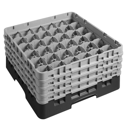 CAMBRO | CAMRACK® Glasswasher Rack – 36 Compartments – 500×500 mm – Black – 1 Extender – 267 mm high