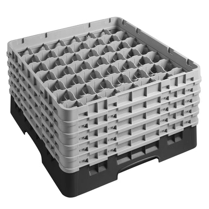 CAMBRO | CAMRACK® Glasswasher Rack – 49-Compartment – 500x500 mm – Ø62 mm – Black – 308 mm high