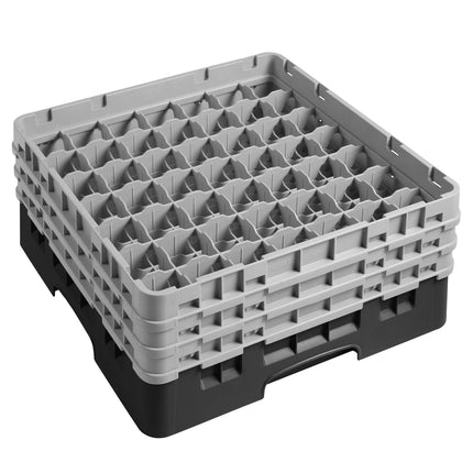 CAMBRO | CAMRACK® Glasswasher Rack – 49-Compartment – 500x500 mm – Ø62 mm – Black – 225 mm high