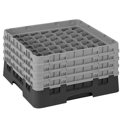 CAMBRO | CAMRACK® Glasswasher Rack – 49-Compartment – 500x500 mm – Ø62 mm – Black – 267 mm high