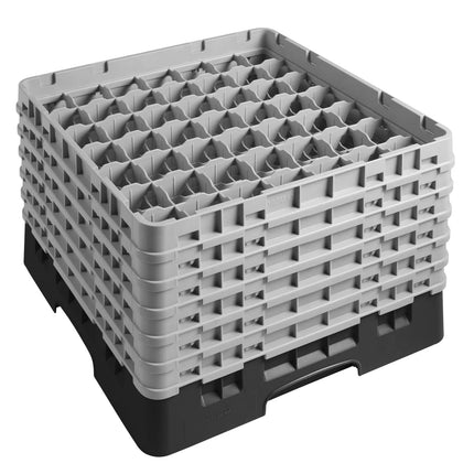 CAMBRO | CAMRACK® Glasswasher Rack – 49-Compartment – 500x500 mm – Ø62 mm – Black – 349 mm high