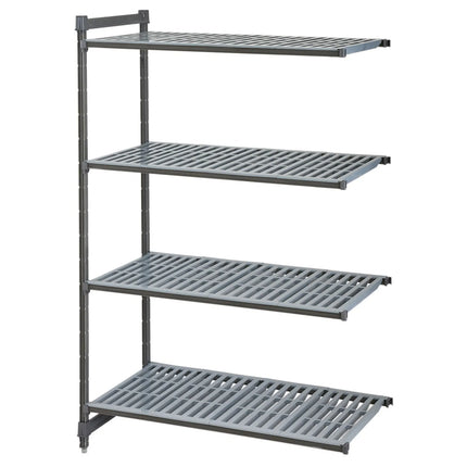 CAMBRO | Camshelving® Commercial Basics Plus Add-On Shelving Unit - 4 Slotted Shelves - 1,328×460 mm - Graphite Grey
