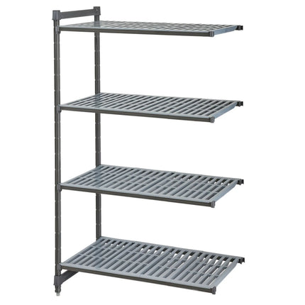 CAMBRO | Camshelving® Commercial Basics Plus Add-On Shelving Unit - 4 Slotted Shelves - 1,175×460 mm - Graphite Grey