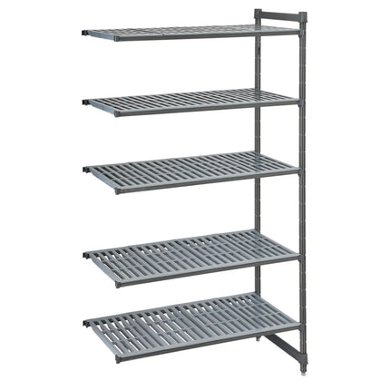 CAMBRO | Camshelving® Commercial Basics Plus Add-On Shelving Unit – 4 Slotted Shelves – 718×610 mm – 610mm depth, slotted