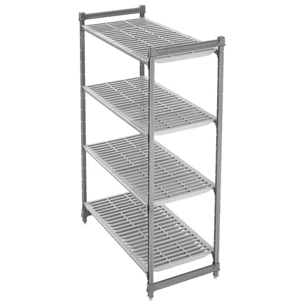 CAMBRO | Camshelving® Commercial Basics Plus Base Shelving Unit – 4 Slotted Shelves – 1,220×540 mm – Graphite Grey