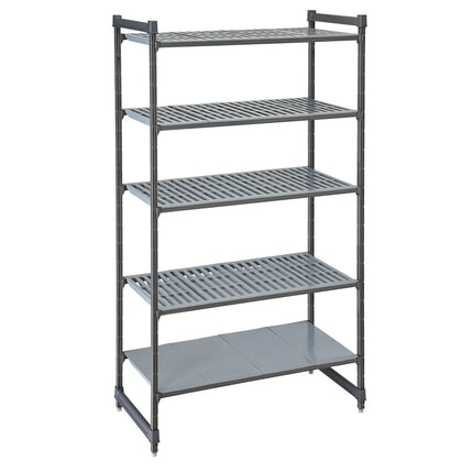 CAMBRO | Camshelving® Commercial Basics Plus Shelving Unit – 4 Slotted & Solid Shelves – 718×460 mm – Base unit