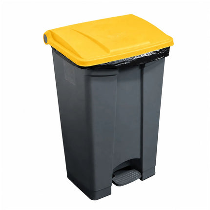 CAMBRO | Pedal Waste Bin 45L – Soft-Close, Front Pedal – Grey Body, Red Lid – 408×398×632 mm
