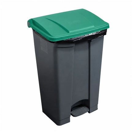 CAMBRO | Pedal Waste Bin 45L – Soft-Close, Front Pedal – Grey Body, Red Lid – 408×398×632 mm