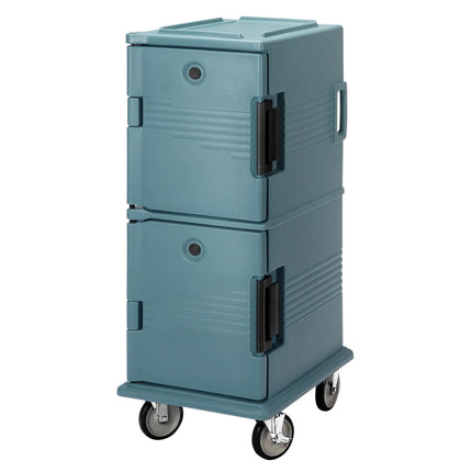 CAMBRO | Ultra Camcarts® Front-Loading Insulated Food Carrier – 8× GN 1/1 (100 mm pans) – Slate Blue