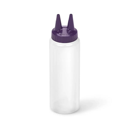 Chai Bóp Đầu Đôi Vollrath 2208-1354 Thân Trong Suốt, Nắp Tím 240 ml