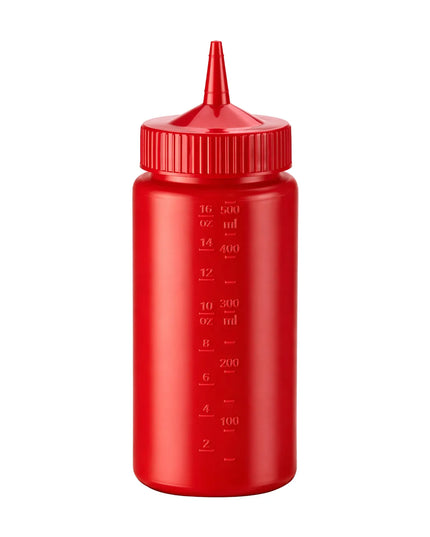 Chai Bóp Định Lượng Miệng Rộng Vollrath 4916-02 Thân Đỏ, Nắp Đỏ 475 ml