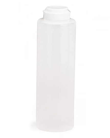 Chai Bóp Định Lượng Tablecraft 2112C-1 Nhựa Polyethylene Mềm, Màu Tự Nhiên, Nắp Trắng 355 ml