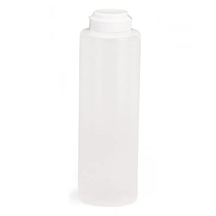 Chai Bóp Định Lượng Tablecraft 2112C-1 Nhựa Polyethylene Mềm, Màu Tự Nhiên, Nắp Trắng 355 ml