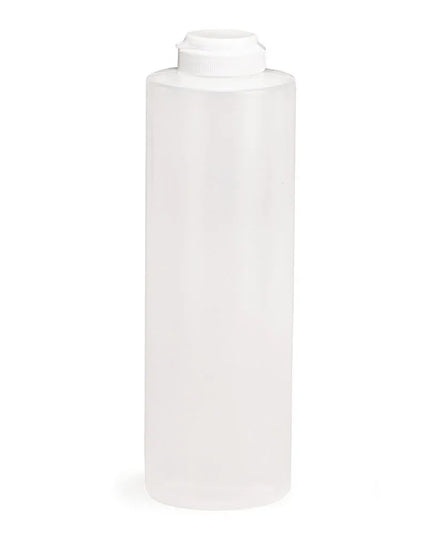 Chai Bóp Định Lượng Tablecraft 2124C-1 Nhựa Polyethylene Mềm, Màu Tự Nhiên, Nắp Trắng 710 ml