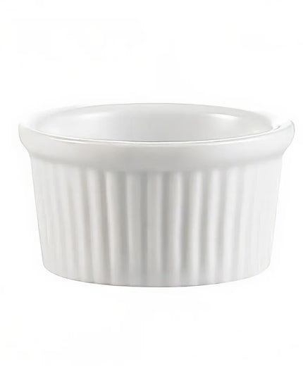 Chén Ramekin Có Rãnh CAC RKF4 118 ml Sứ Trắng Sáng