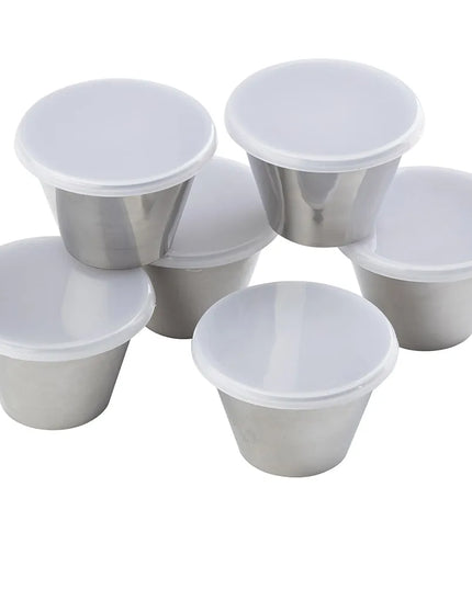 Chén Ramekin Inox Tablecraft 10773 148 ml Có Nắp Trong Suốt
