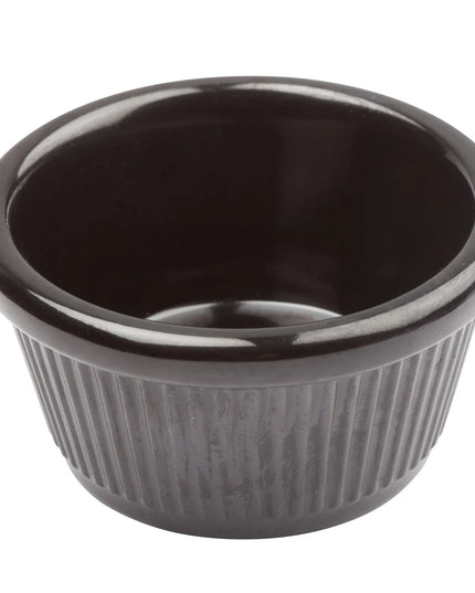 Chén Ramekin Melamine Có Gân Winco RFM-3K 89 ml, Màu Đen