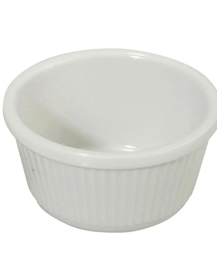 Chén Ramekin Melamine Winco RFM-4W 118 ml Có Gân, Màu Trắng