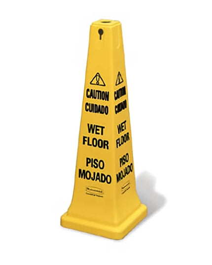 Cọc Nón An Toàn Rubbermaid FG627677YEL "Caution Wet Floor" Đa Ngôn Ngữ Màu Vàng