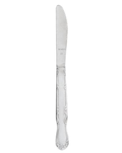 Dao Ăn Winco 0004-08 Thép Không Gỉ 18/0 Hoa Văn Elegance 21.9 cm