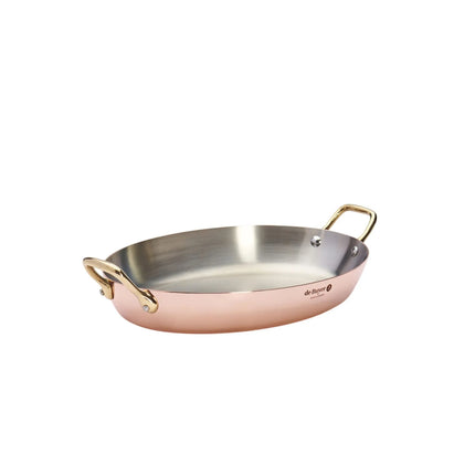 DE BUYER | INOCUIVRE - oval pan - 320x230mm - with brass handles