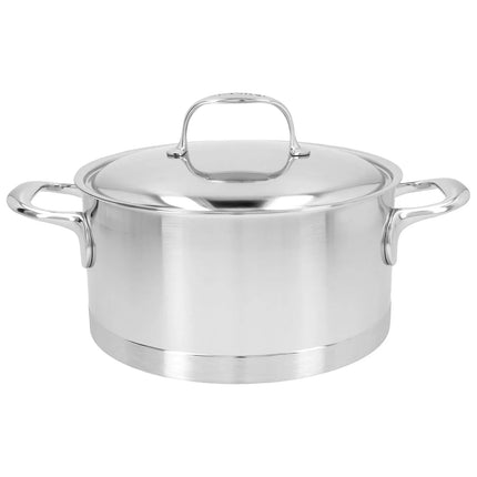 DEMEYERE| Atlantis 7 Low Casserole with Lid – Ø 22 cm - 18/10 Stainless Steel - Induction Ready