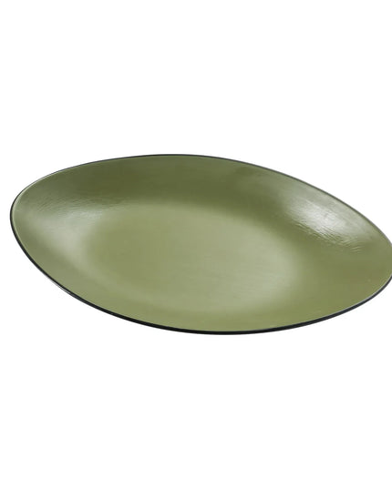 Đĩa Ăn Bầu Dục Yanco BM-213GR 34.3 cm x 21.6 cm - Nhựa Melamine, Xanh Lá
