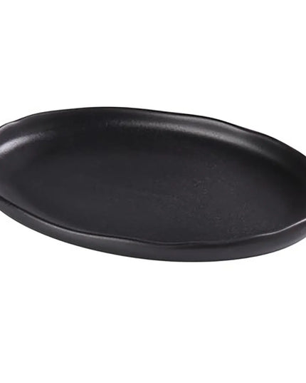Đĩa Ăn Bầu Dục Yanco NB-214 - 36.8cm x 24.1cm, Gốm, Noble Black