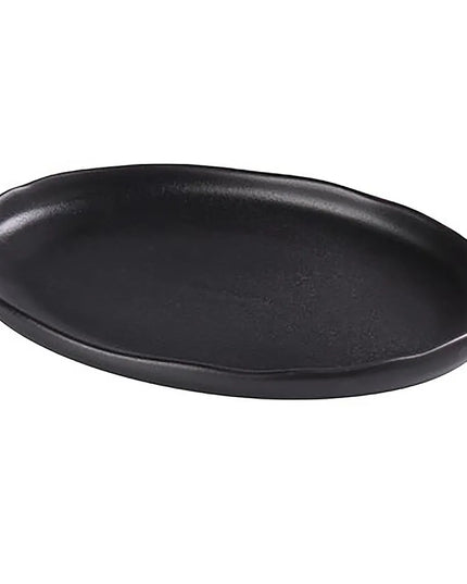 Đĩa Ăn Oval Yanco NB-212 - 31.8cm x 21cm, Gốm, Dòng Noble Black