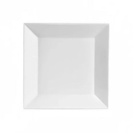 Đĩa Ăn Vuông CAC Kingsquare 25.4 cm - Sứ, Trắng Super White (KSE16)