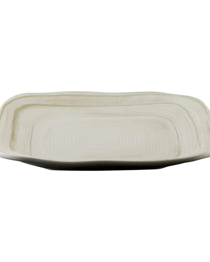 Đĩa Ăn Vuông Nhựa Melamine Elite Global Solutions 22.9 cm, Màu Trắng Ngà Đá (D9PLST-OWD)
