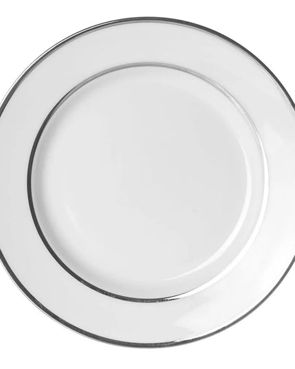 Đĩa Bánh Mì & Bơ Tròn 10 Strawberry Street DSL0005 17.1 cm Viền Bạc Đôi - Sứ, Trắng/Bạc