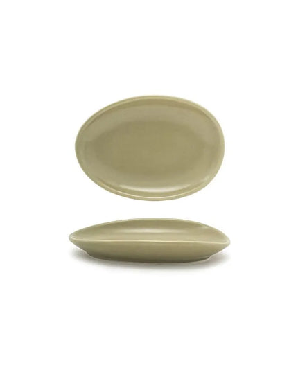 Đĩa Bầu Dục Front of the House Tides™ - 14 x 10.2 cm, Sứ, Màu Sea Grass (DAP077GRP23)