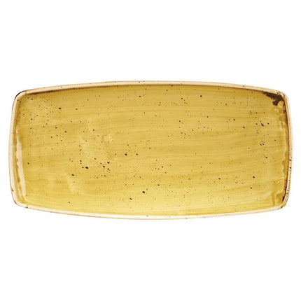 Đĩa Chữ Nhật Churchill Stonecast 29.8 cm x 15.2 cm - Gốm, Màu Vàng Mù Tạt (SMSSOP111)