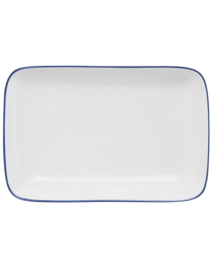 Đĩa Chữ Nhật Coupe Bistro Mikasa Hospitality 35.6 cm - Sứ Porcelain, Blue Pinstripe (5256512)