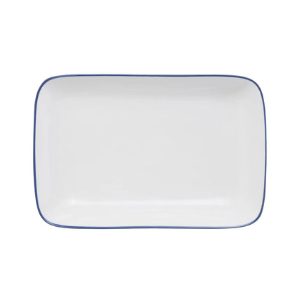 Đĩa Chữ Nhật Coupe Bistro Mikasa Hospitality 35.6 cm - Sứ Porcelain, Blue Pinstripe (5256512)
