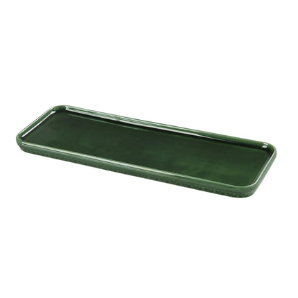 Đĩa Chữ Nhật Coupe Gốm Yanco GG-515 40.6 x 14.3 cm, Green Gem