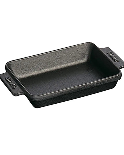 Đĩa Chữ Nhật Mini Staub 1004102 Gang Tráng Men Bề Mặt Nhám Đen 240 ml