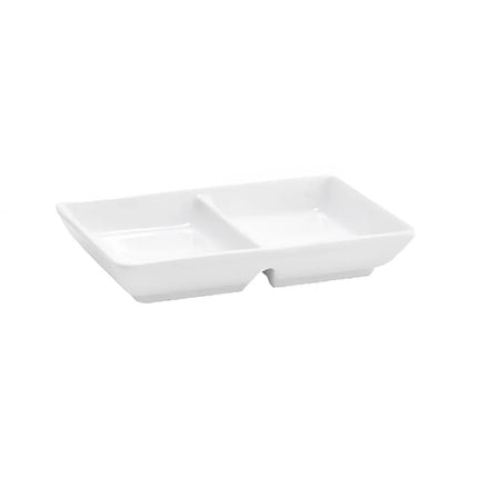Đĩa Chữ Nhật Sứ Front of the House DSD021WHP23 2 Ngăn 30 ml, Màu Trắng