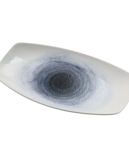 Đĩa Chữ Nhật Sứ Yanco UN-213 33.7 cm x 19.1 cm, Xanh Dương