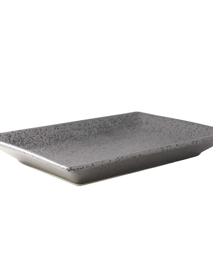 Đĩa Chữ Nhật Yanco DB-408 Diamond Black - 20.3cm x 14cm, Sứ, Màu Đồng Đậm