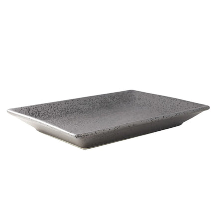 Đĩa Chữ Nhật Yanco DB-408 Diamond Black - 20.3cm x 14cm, Sứ, Màu Đồng Đậm