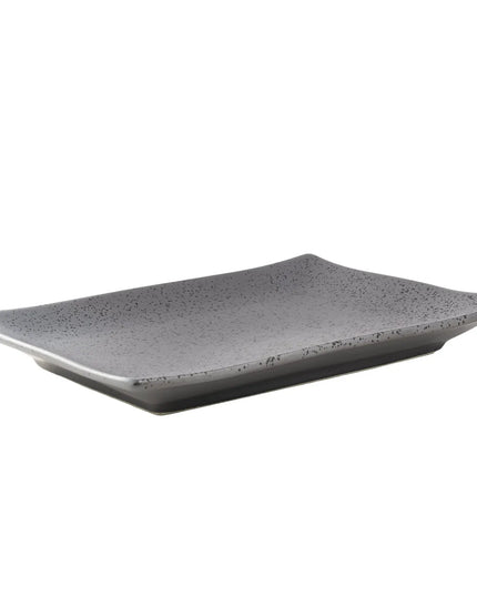 Đĩa Chữ Nhật Yanco DB-410 Diamond Black - 25.4cm x 17.8cm, Sứ, Màu Đồng Đậm
