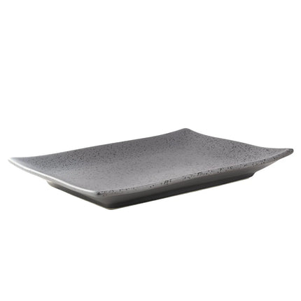 Đĩa Chữ Nhật Yanco DB-410 Diamond Black - 25.4cm x 17.8cm, Sứ, Màu Đồng Đậm